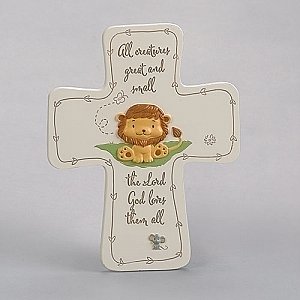 Roman Inc 7 inch All Creatures Great wall Cross