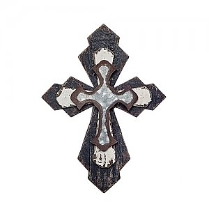 Roman Inc 12 inch Wood and Metal Cross