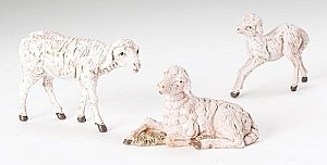 Fontanini 5 inch scale 3 piece  sheep family nativity figures
